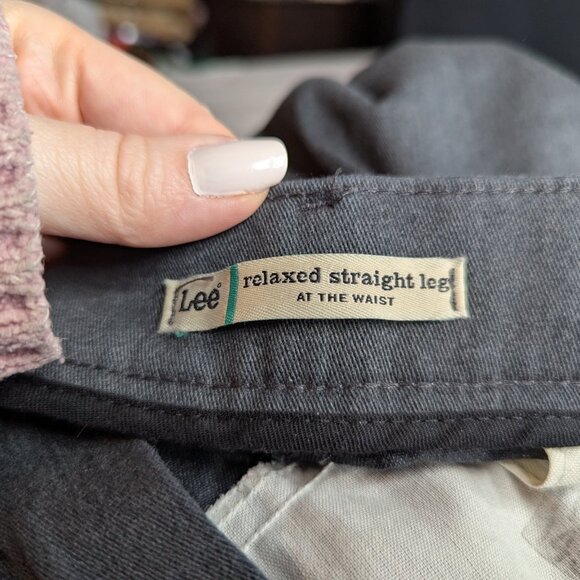 Lee Relaxed Straight Leg at the Waist Gray Women's Long Pants Size 18 Medium - Picture 5 of 14